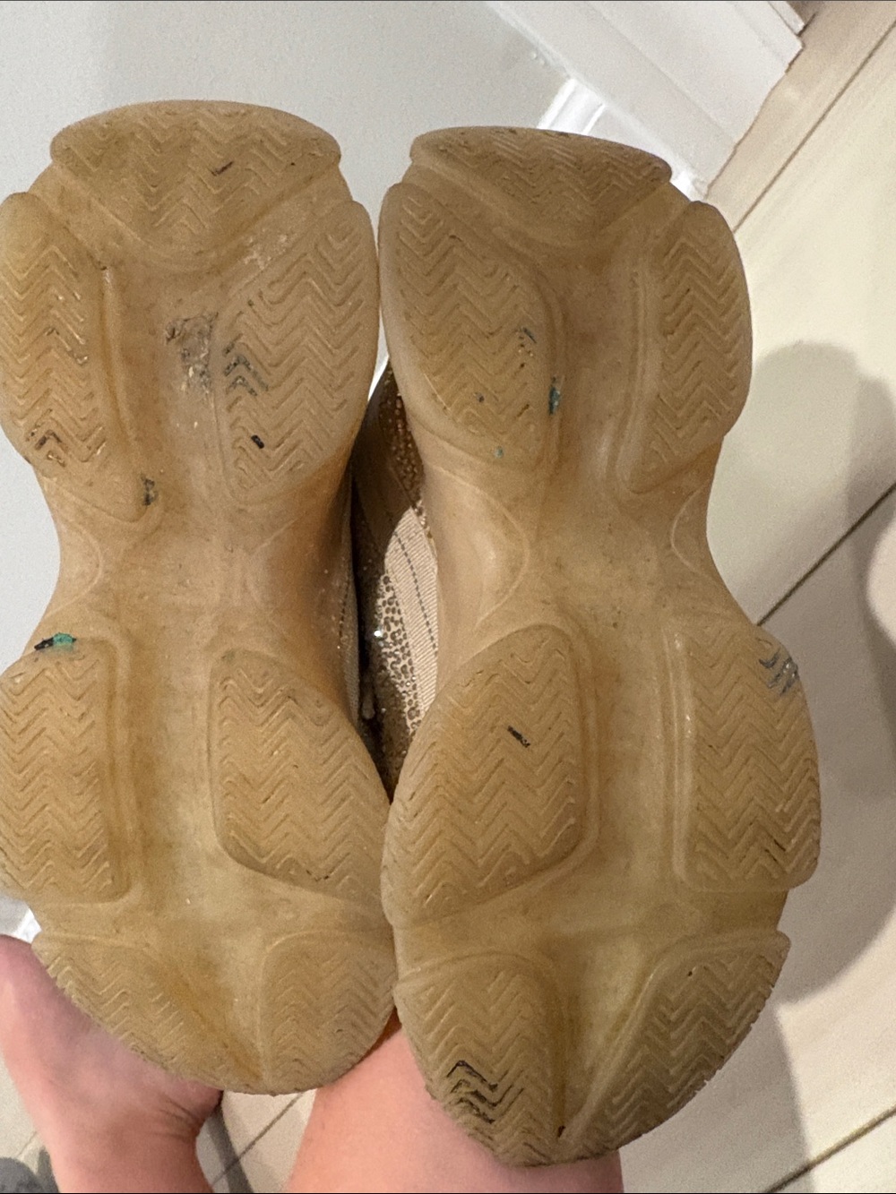 Skechers Beige Crystal Knit Platform Sneakers - Picture 6 of 6